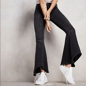 Free People Ruffle Flare Jeans